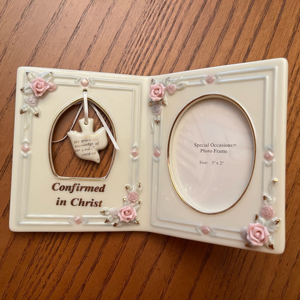 Floral Confirmation Photo Frame